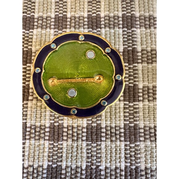 Joan Rivers Gold-Tone Brooch With Multicolored Rhinestones & Enamel 2.5" Diamete - Picture 7 of 14